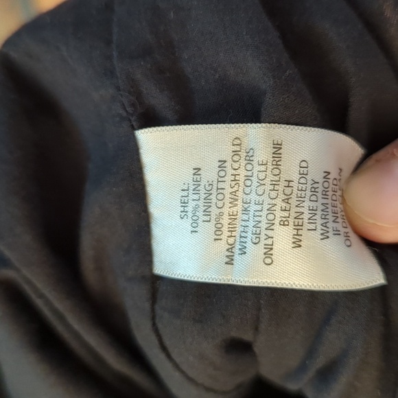 Black sleeveless Lagenlook above-knee linen sheath dress, Willi Smith size 2 - Picture 5 of 5